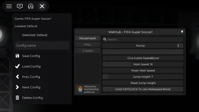 FIFA SUPER SOCCER, WALKSPEED, JUMP HEIGHT, NOCLIP, WetHub