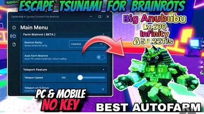 Dupe Brainrots - Delete killer hitbox - Auto upgrade speed -