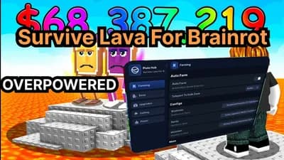 Survive Lava Brainrots Auto Farm Remove Lava Auto Rebirth