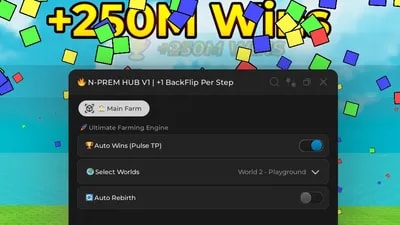 N-PREM HUB V1 | +1 BackFlip Per Step | AUTO WINS & REBIRTH
