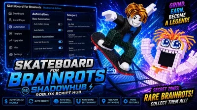 🛹 SKATEBOARD FOR BRAINROTS - Automation & Infinite Money