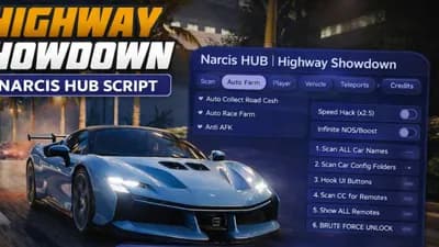 HIghway Showdown script, Instant money, Instant level, speed