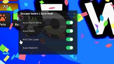 Anti Die Laser, Auto Farm Wins & More