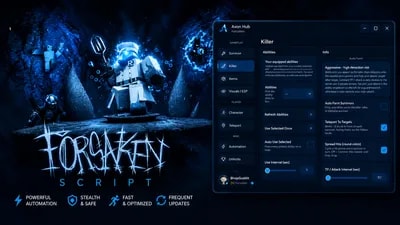 Axon Hub | Forsaken Script - Auto Farm, ESP & Items + Tools!