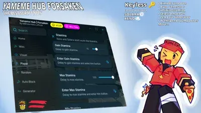 Yameme Hub Forsaken, Inf Stamina, Auto Block, Random, Aimbot