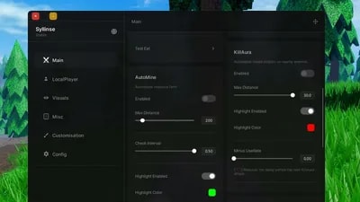 Syllinse OP Script AutoLoot AutoMine KillAura FreeBuild