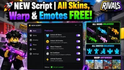 🔥RIVALS Unlock ALL Skins + Warp + Emotes! (2026)