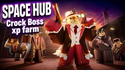 Crock Boss Auto XP Farm TDS Space Hub Best Grind Free screenshot 1