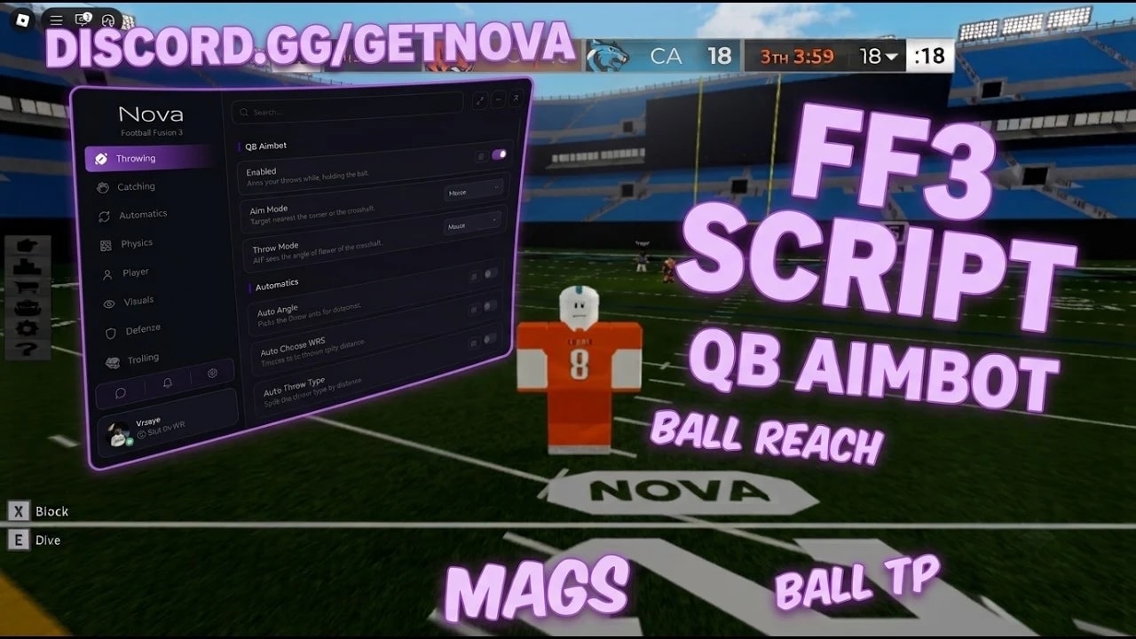 BEST Football Fusion 3 Script - QB Aimbot, Magnets, & More! screenshot 1