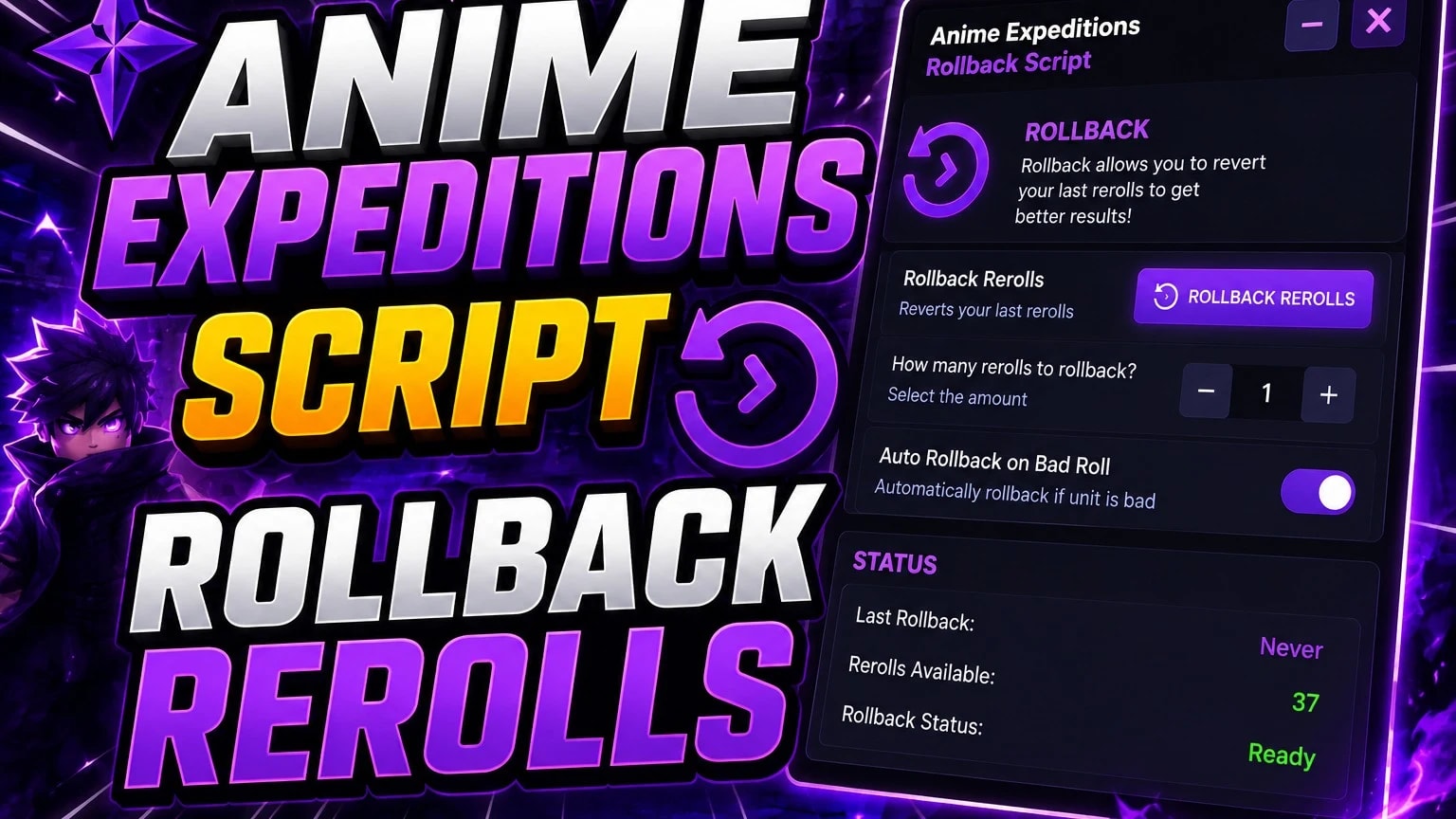 **ROLLBACK REROLLS**, auto farm macro, auto join