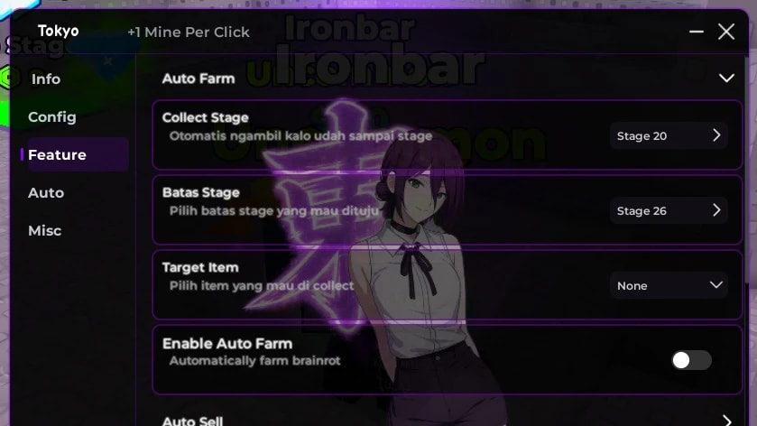 +1 Mine Per Click ⛏️ - Tokyo Hub