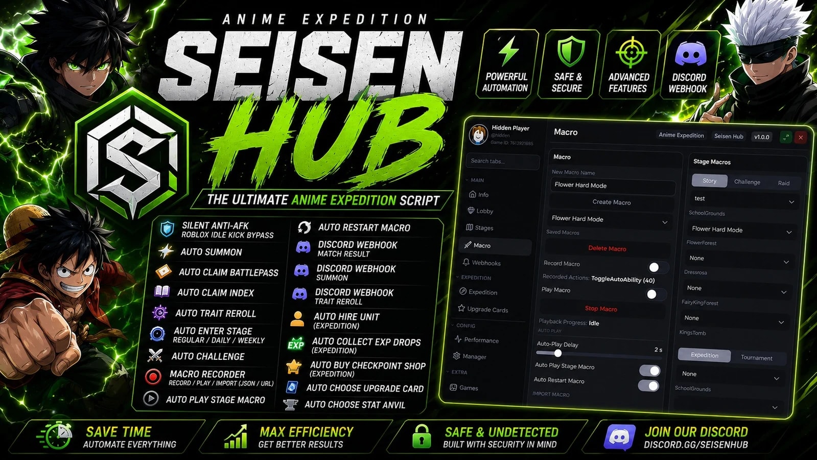 Seisen Hub | Auto Farm, Webhooks & Macro screenshot 1