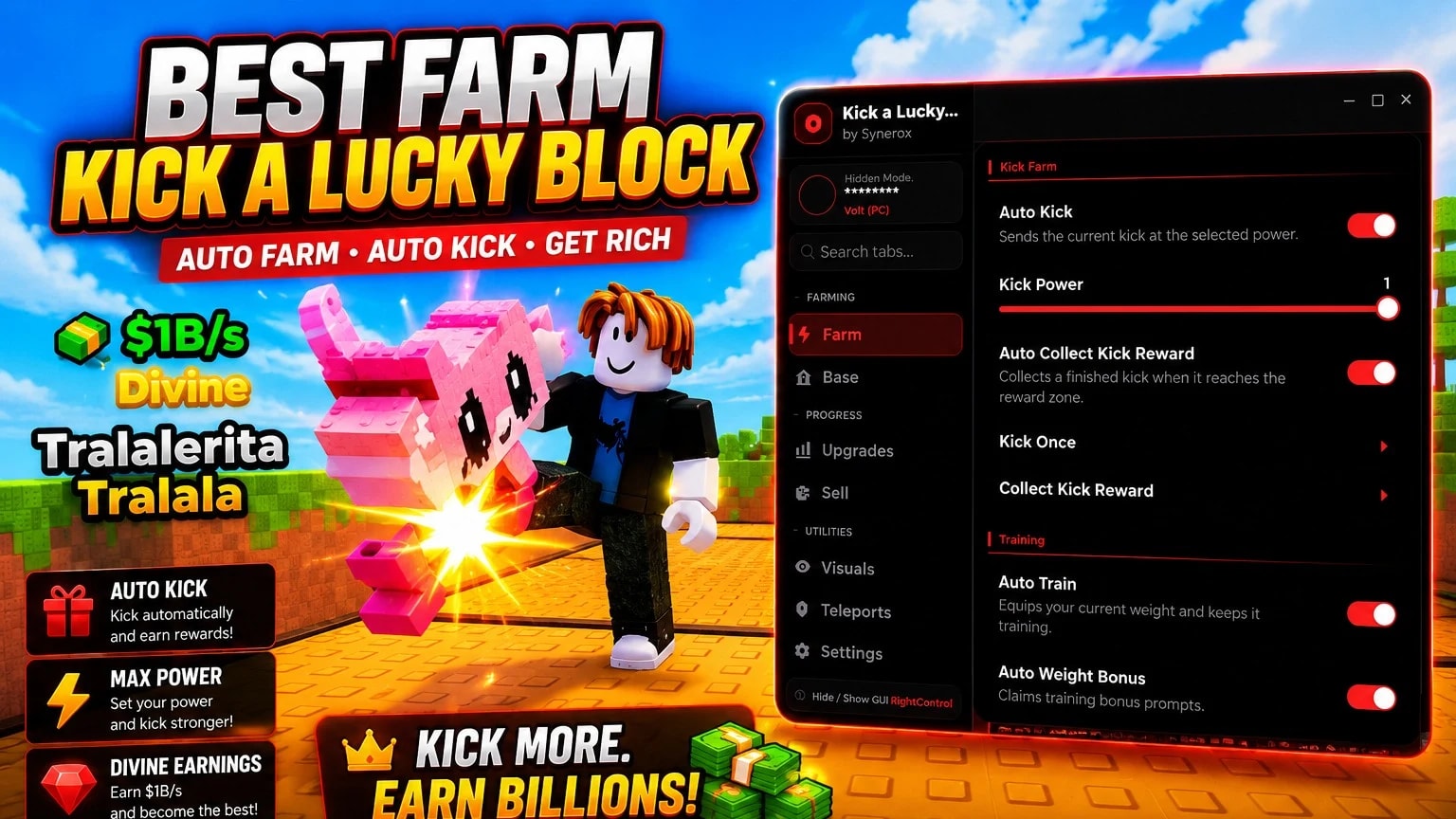 Auto Kick, Auto Collect Cash
