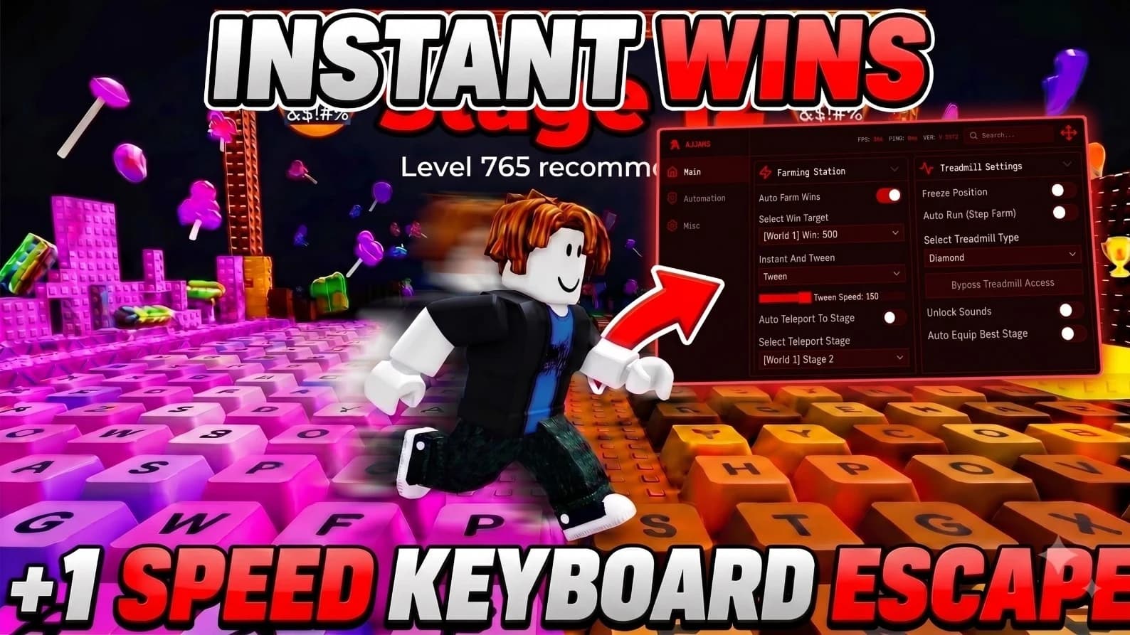 Ajjans - Roblox Speed Keyboard Escape Auto Win Script