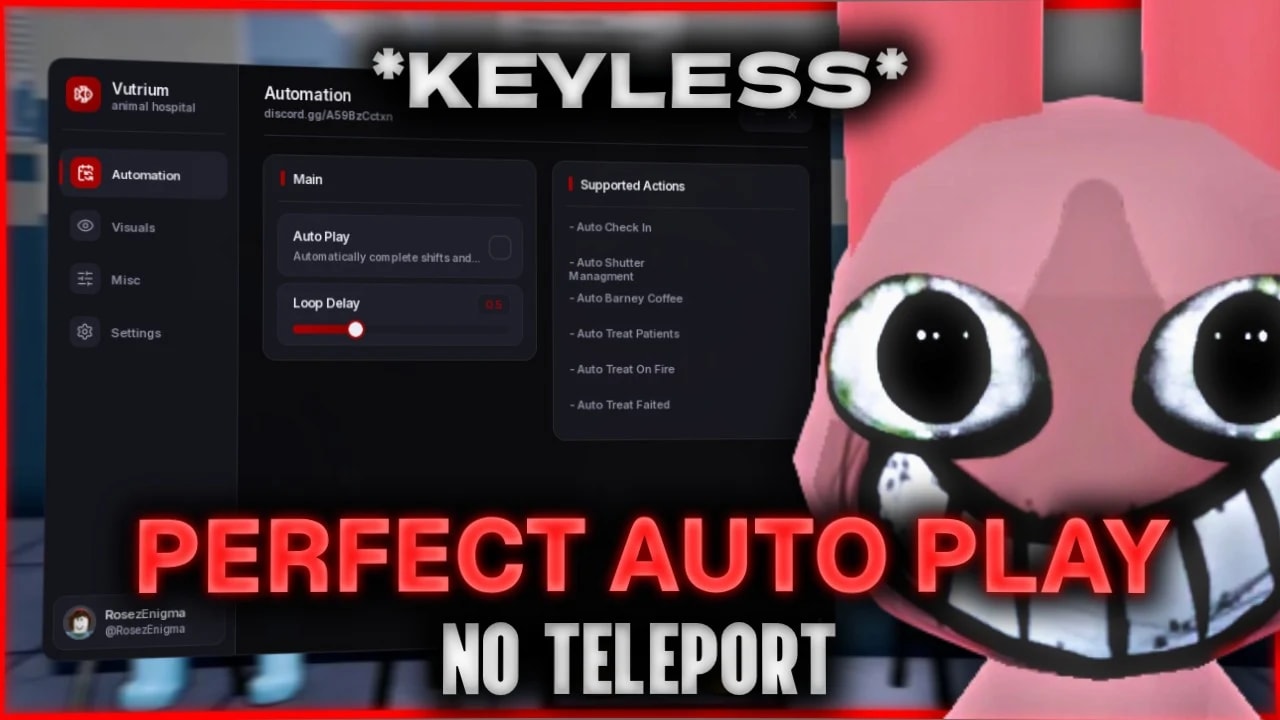 KEYLESS Automatic Gameplay No Teleporting Infinite Sanity OP