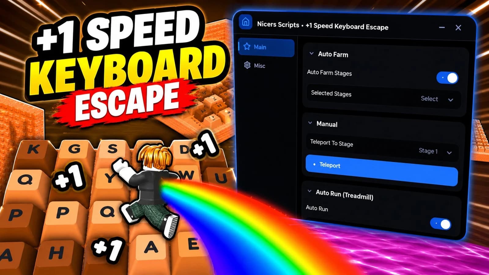 Nicers Script | Auto farm, Teleport, Auto run, Fly, Noclip..