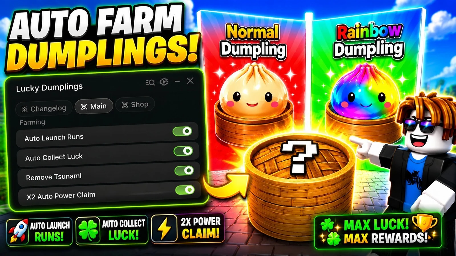 Launch Run Collect Luck Remove Tsunami 2x Power Claim & More