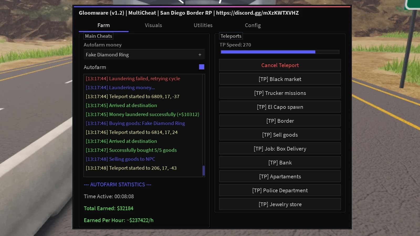 Fast Auto Farm, ESP, TP, anti afk and more | Gloomware