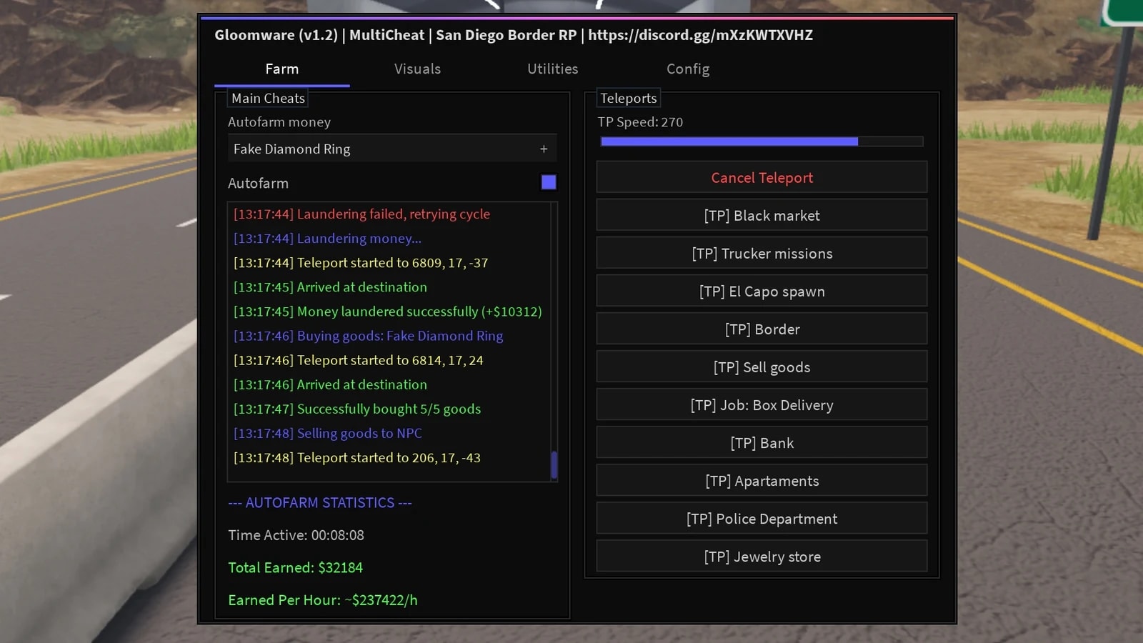 Fast Auto Farm, ESP, TP, anti afk and more | Gloomware