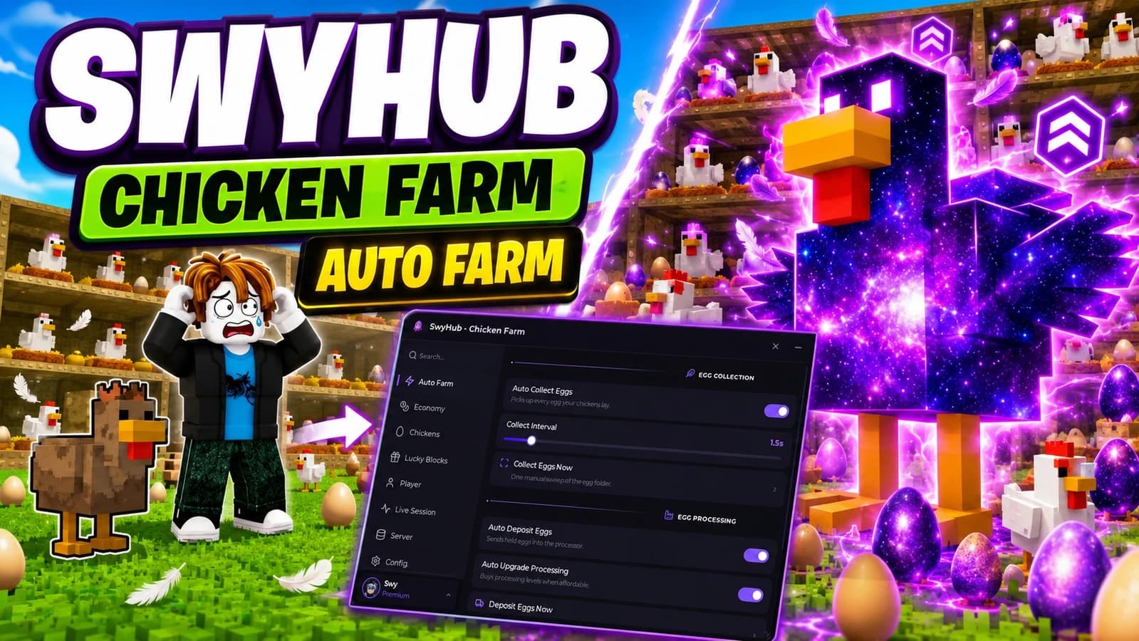 SwyHub | Chicken Farm - Auto Farm, Economy, Session & More