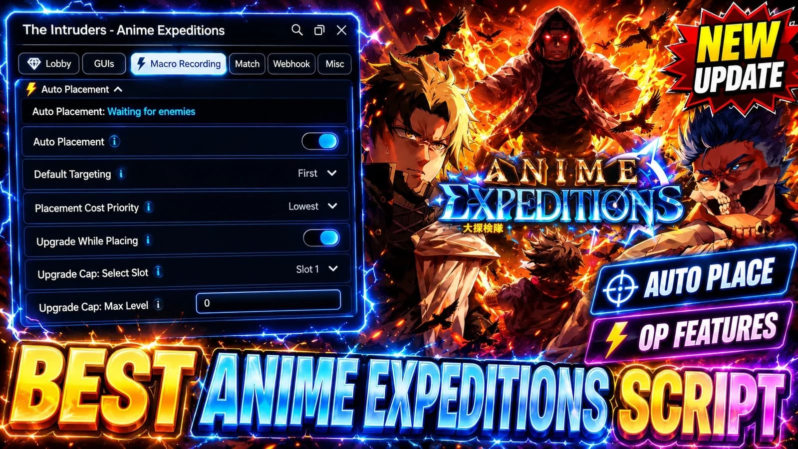 Auto Placemen + Macro Recorder · Match & Summon