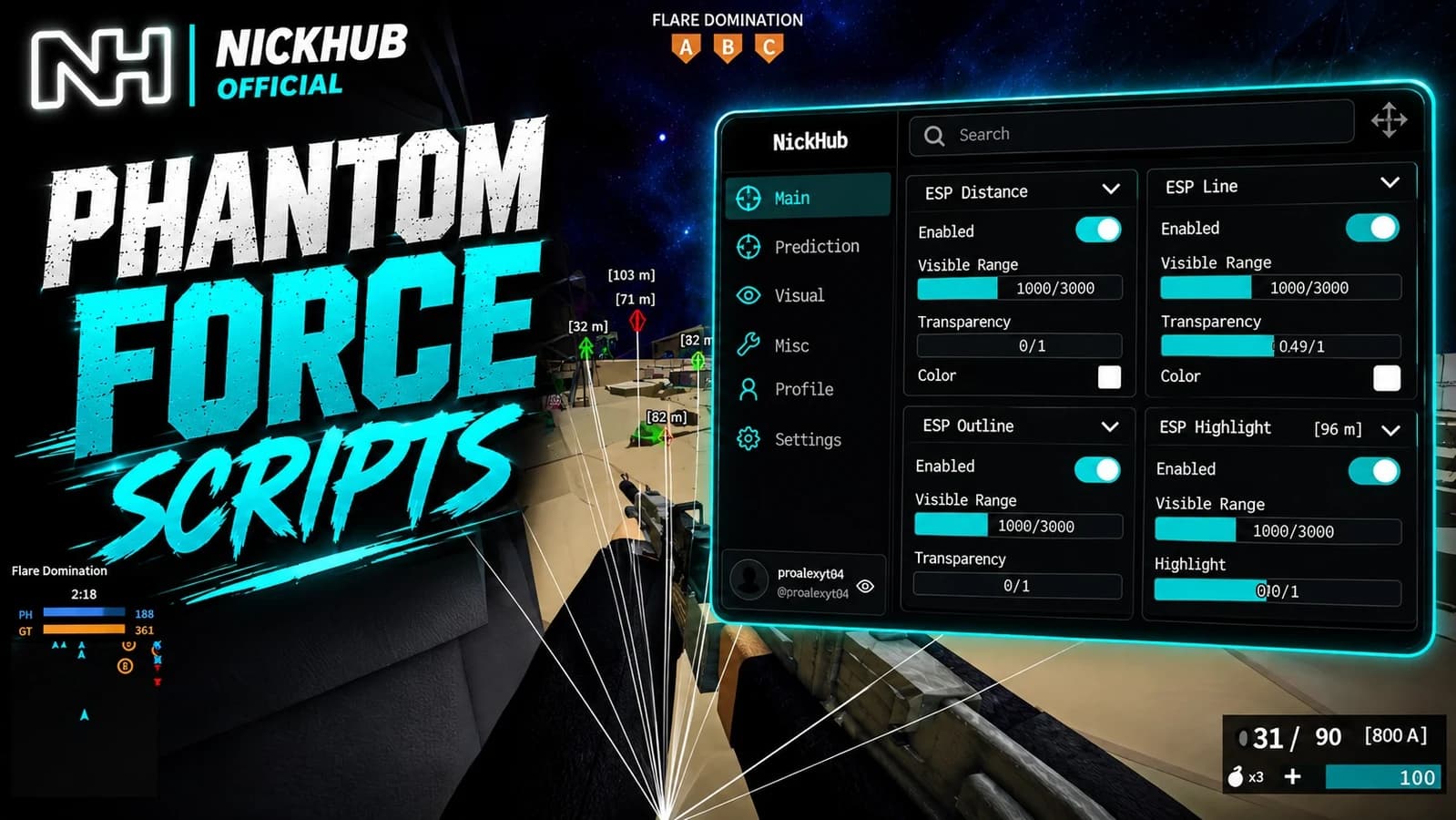 NICKHUB | AIMBOT | MANY ESP | AIM PREDIC | NO TEXTURE | ETC