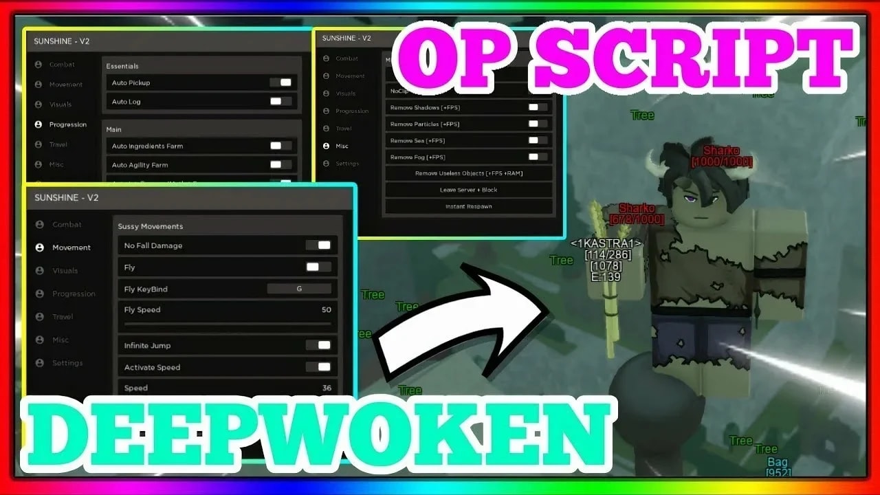 ⚔️ DEEPWOKEN | AUTO-FARM + ESP | NO KEY | PC