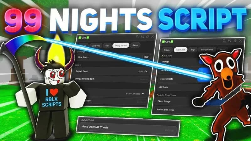 🌲 99 NIGHTS | AUTO-SURVIVE + ESP | NO KEY | PC
