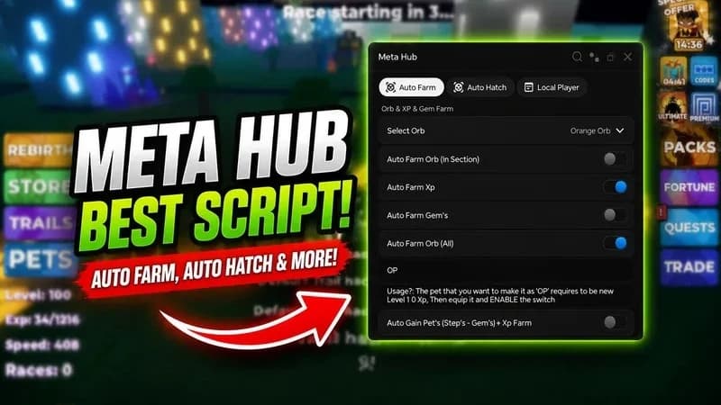 Auto Farm, Auto Farm Hoops, Auto Hatch, Meta Hub, And More