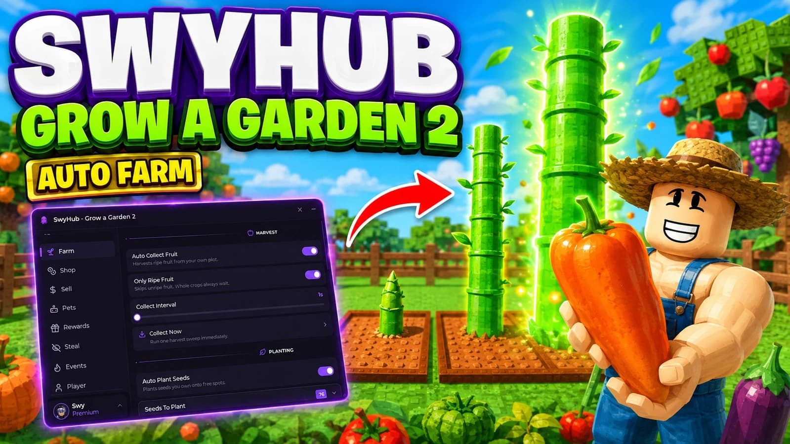 SwyHub | Grow a Garden 2 - Auto Farm, Auto Shop & More