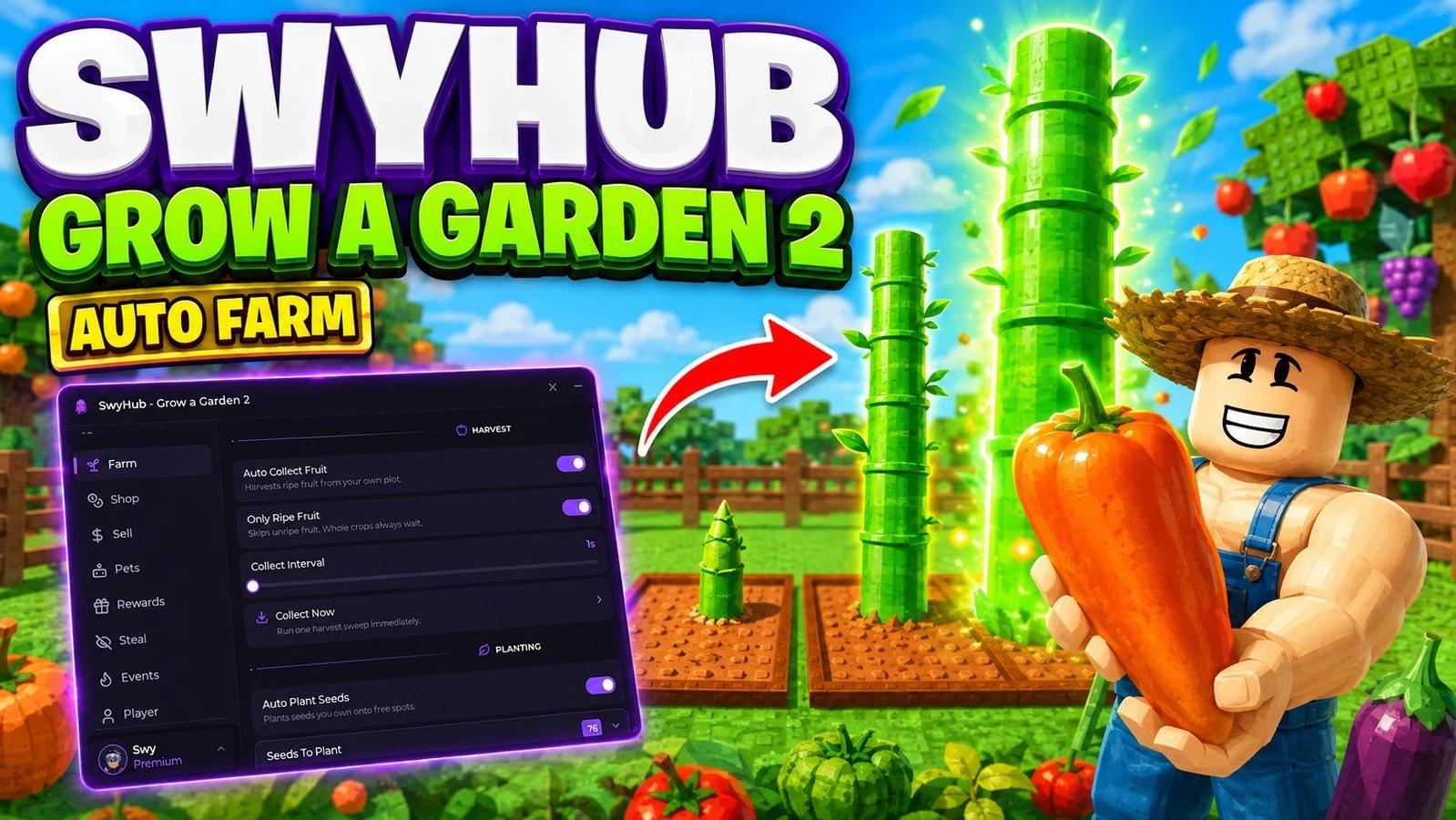 SwyHub | Grow a Garden 2 - Auto Farm, Auto Shop & More
