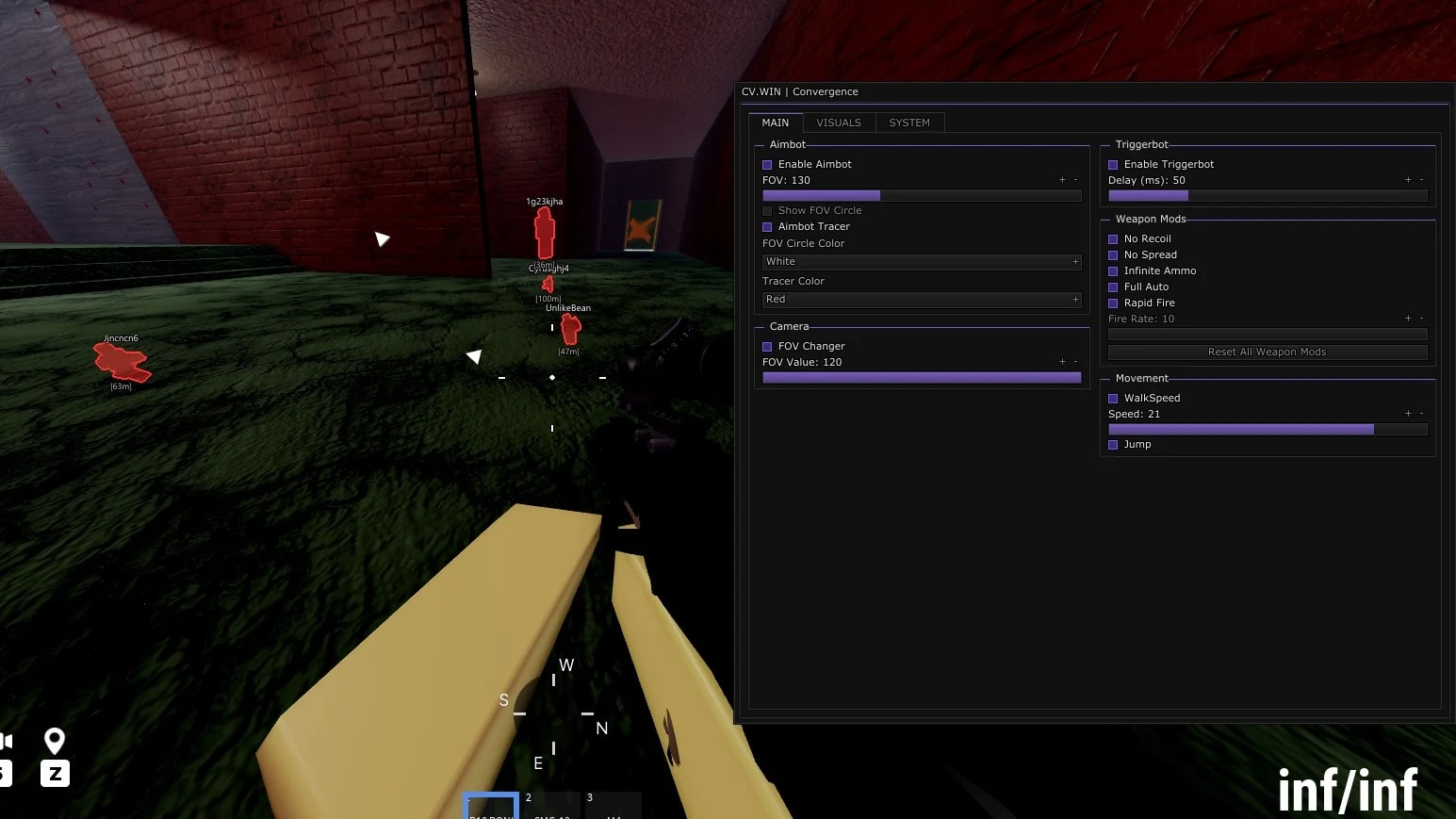 cv.win aimbot, trigger bot, infinite ammo weapon mods undetc