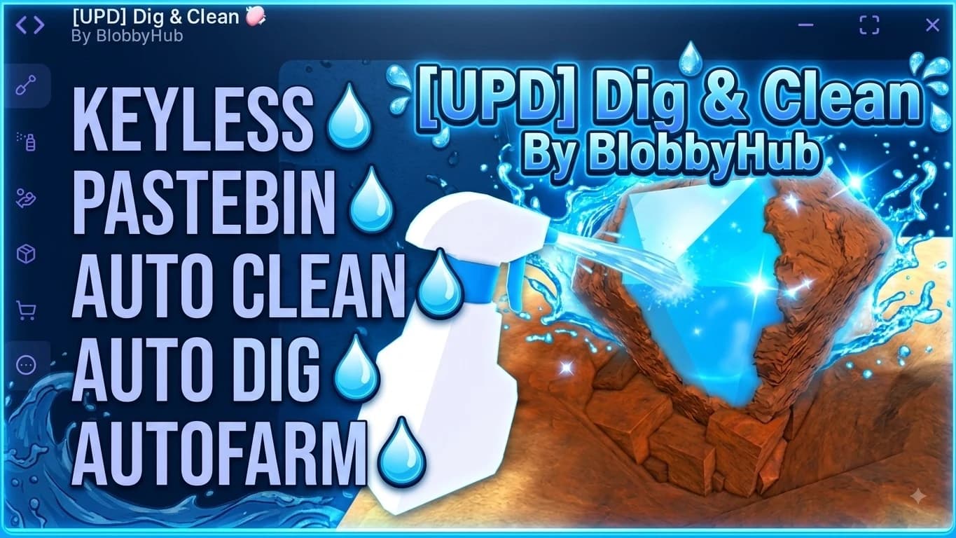 KEYLESS, PASTEBIN, AUTO DIG, AUTO CLEAN, AND MORE