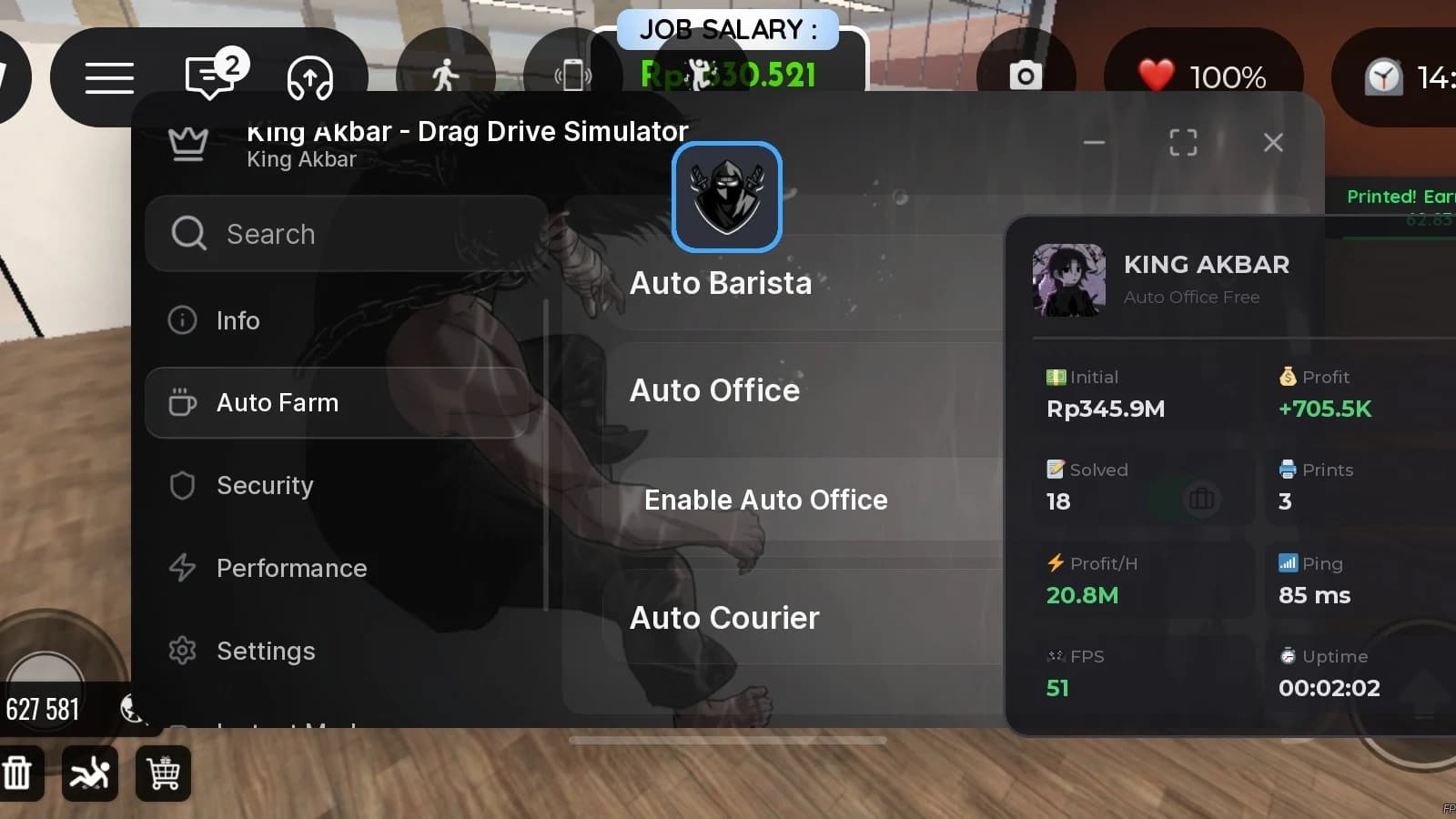 KING AKBAR SCRIPT DRAG DRIVE SIMULATOR NO KEY