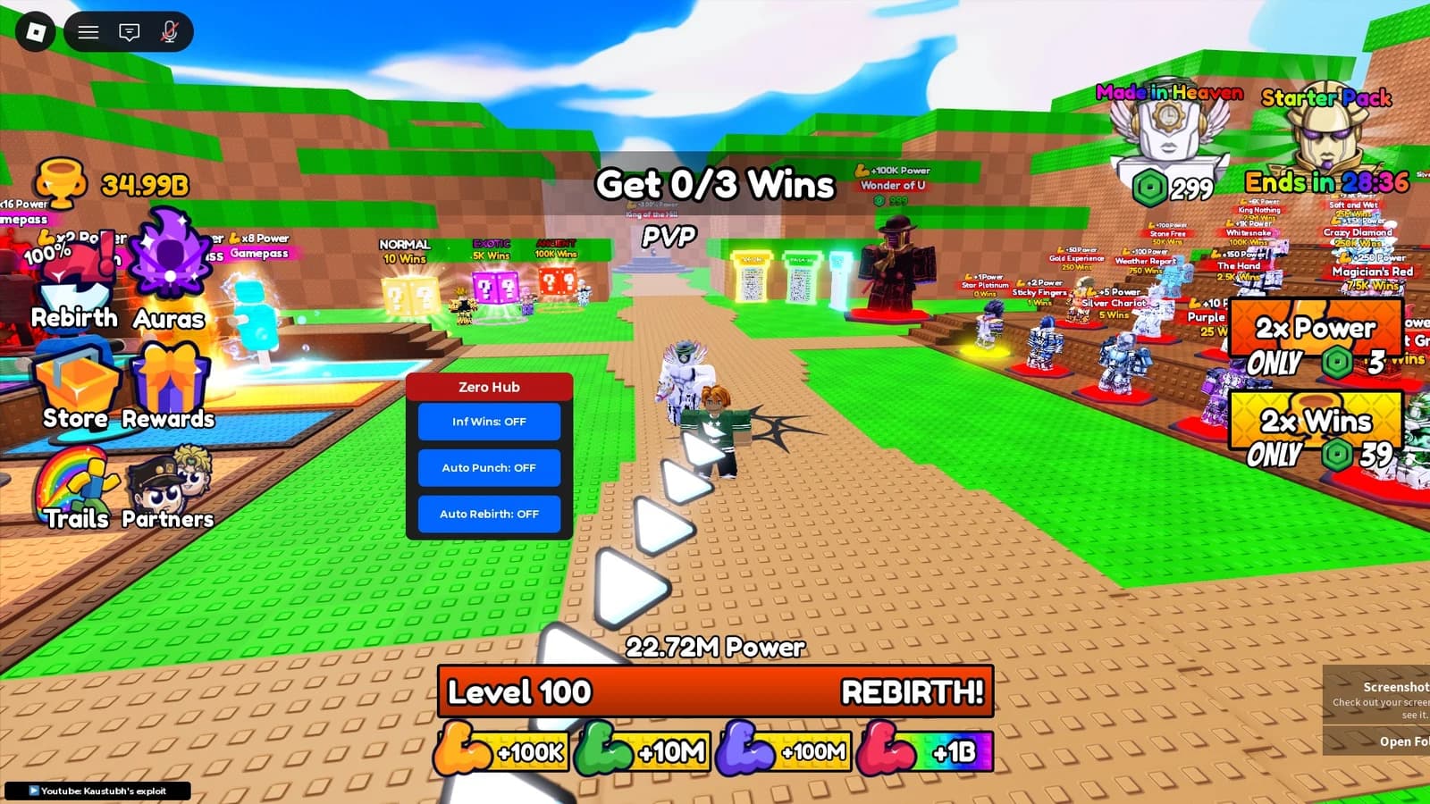 Infinite wins, Auto punch, Auto rebirth