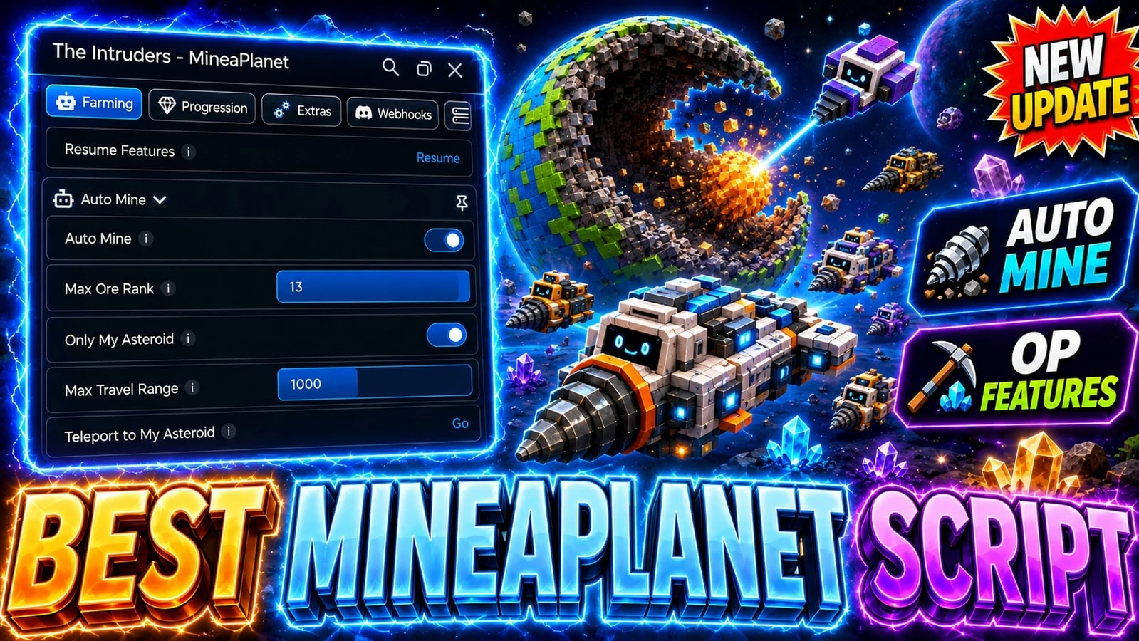 Auto Mine, Drones, Sell & Upgrade All-in-One