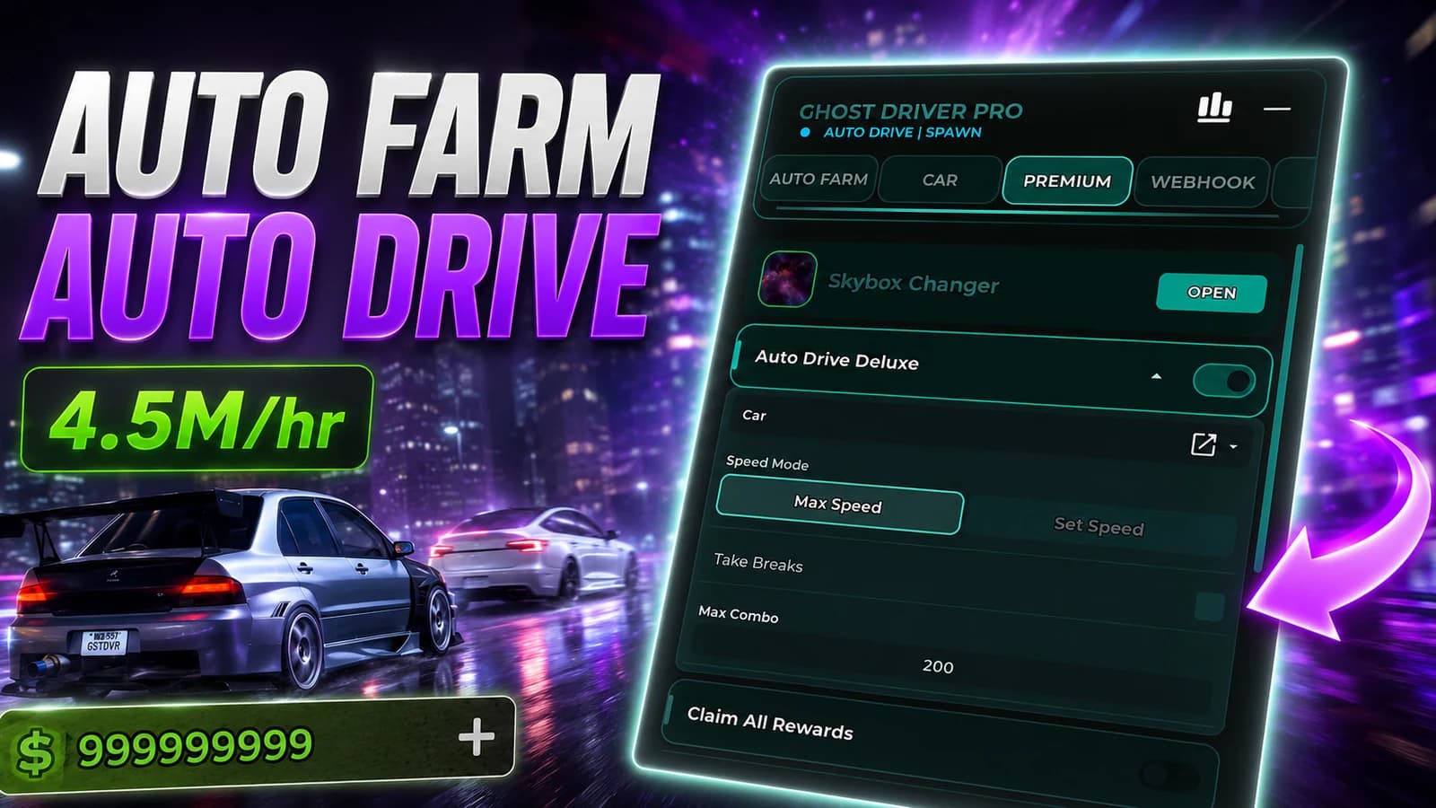Auto Drive | Auto Farm | Anti AFK | 4.5M / HR | OP CURRENTLY