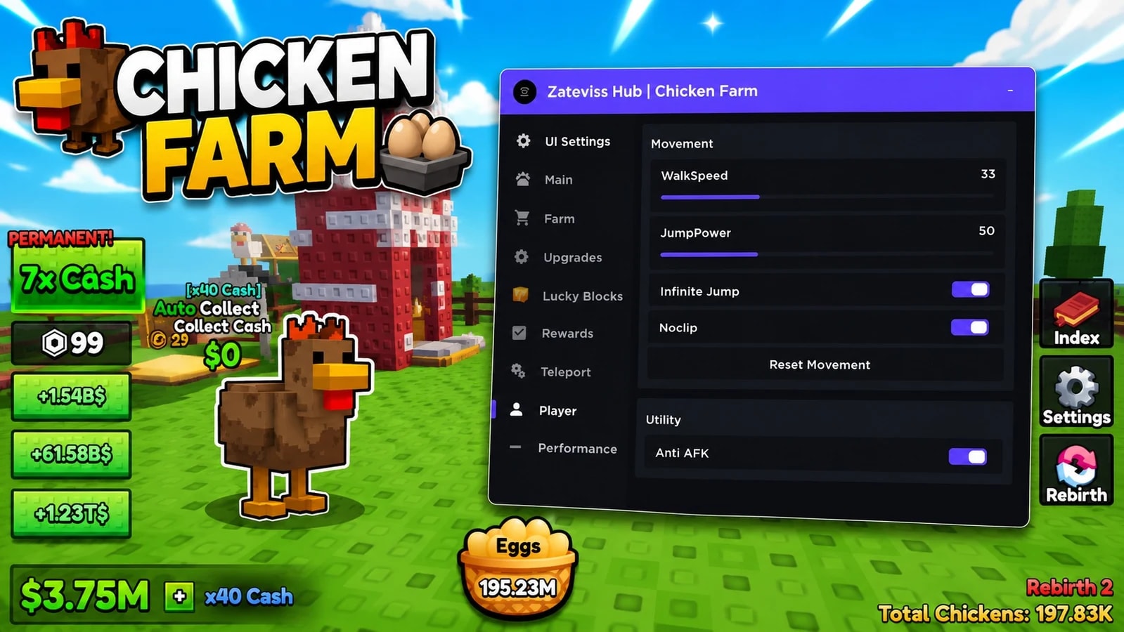 OP Script | Auto Farm,Auto Rebirth,FPS Opt. and More !