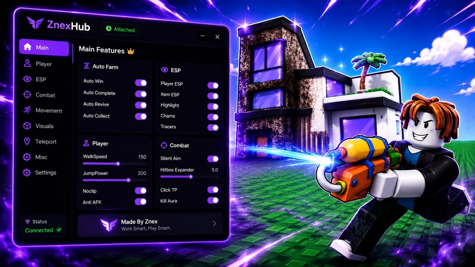 ZnexHub | Auto Farm, Clean Aura ESP & And Many More Feature
