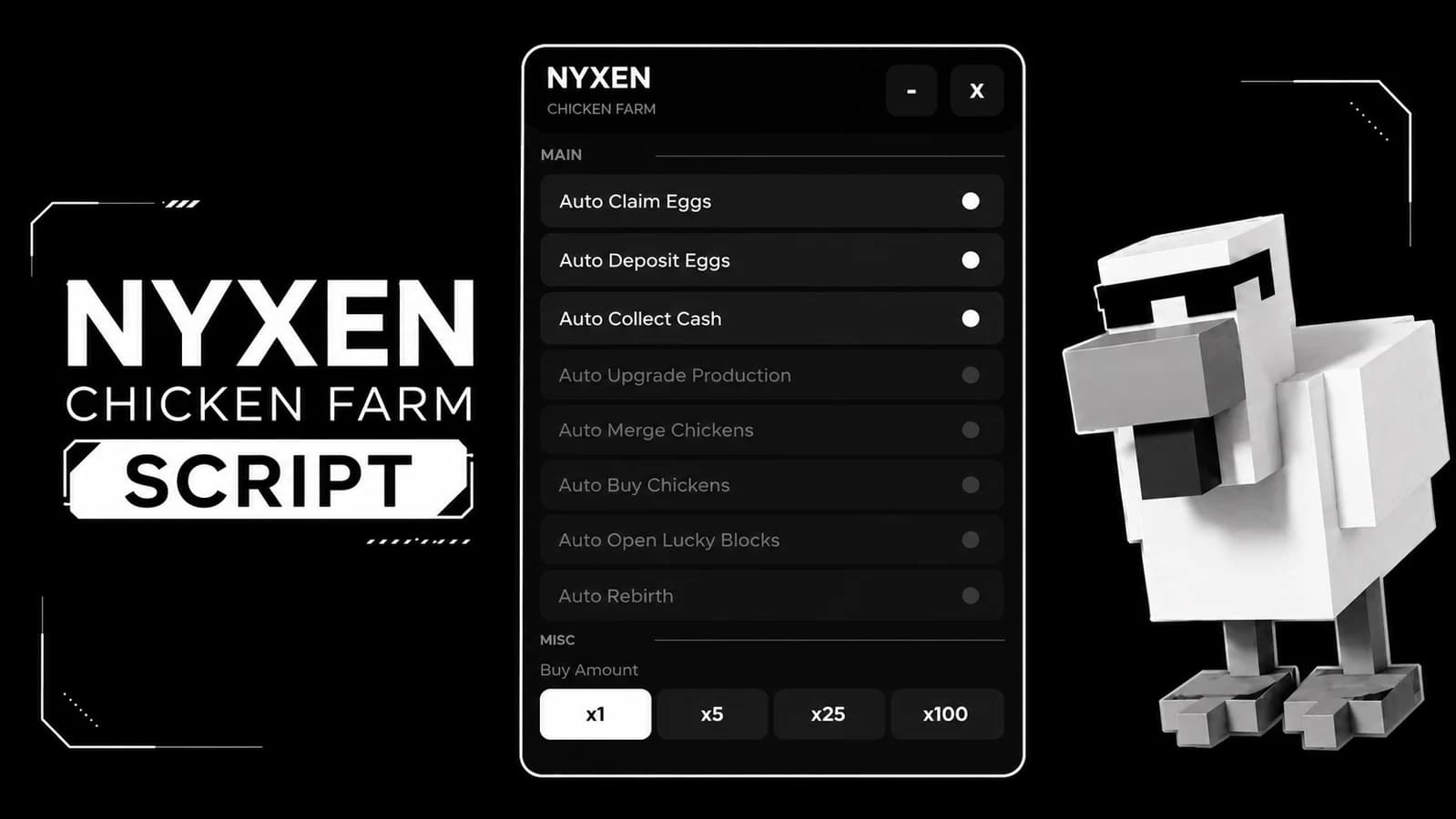 (KEYLESS) Nyxen Hub | Chicken Farm | 9+ Features