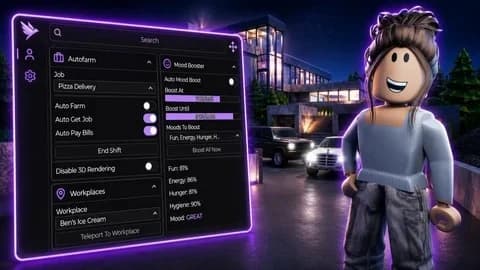 Auto Farm Jobs Auto Build Auto Mood Boost Auto Pay Bills