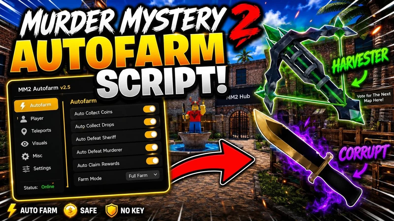 Murder Mystery 2 Keyless Item Spawner/Dupe & Freeze Trade