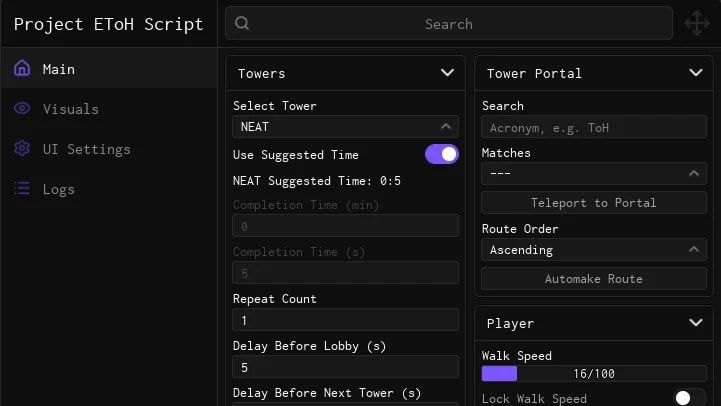 Project EToH Script