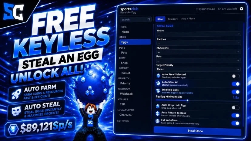 Steal an Egg Script | Auto Steal, Auto Snipe Egg, Autofarm
