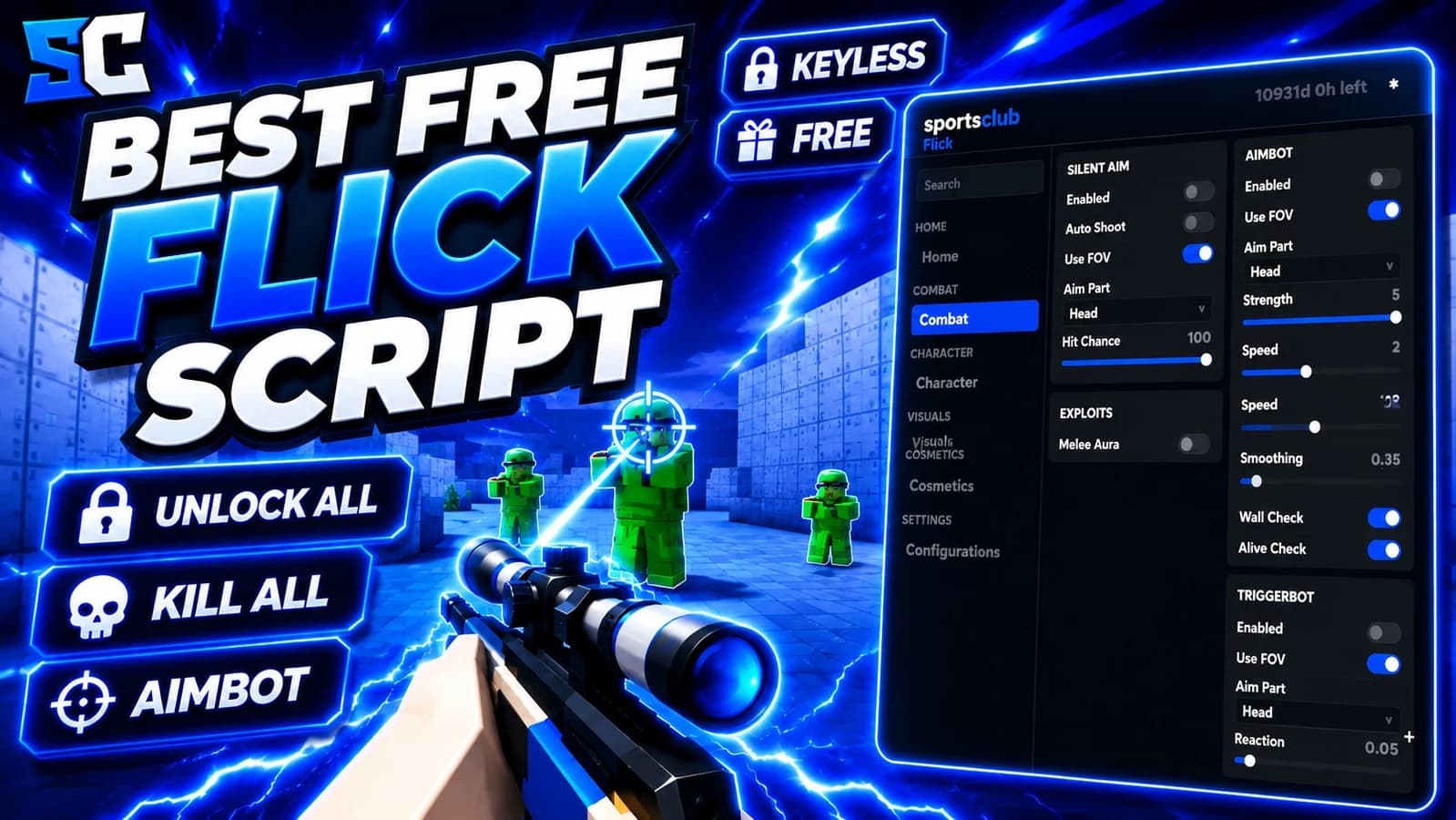 Free Flick Script | Unlock All, Kill All, Silent Aim