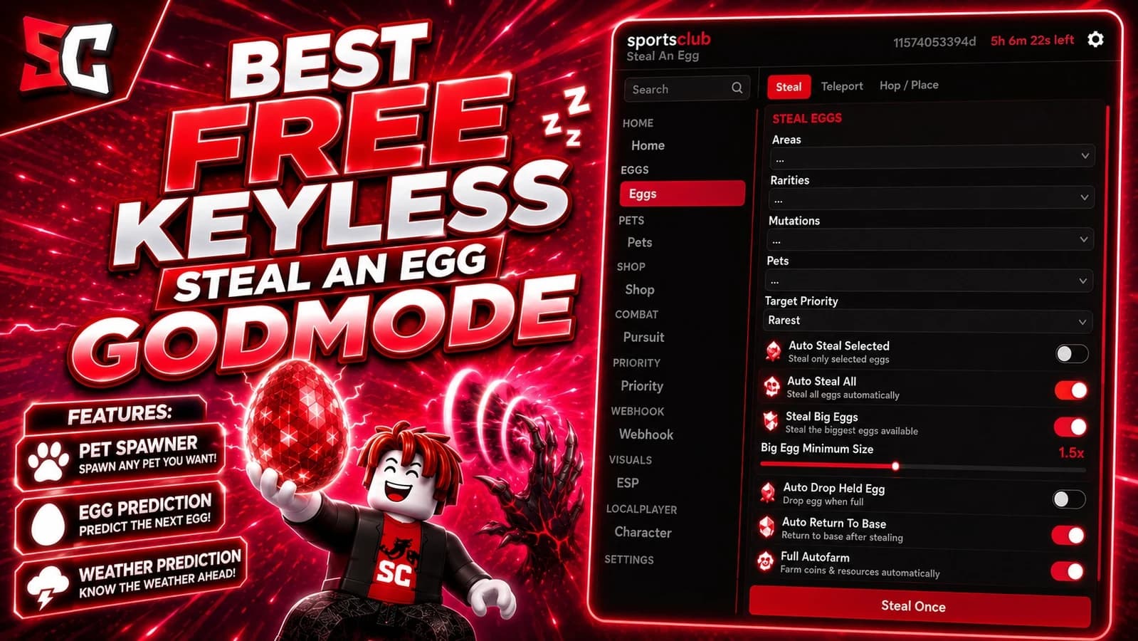 Steal An Egg - Pet Spawner & Godmode