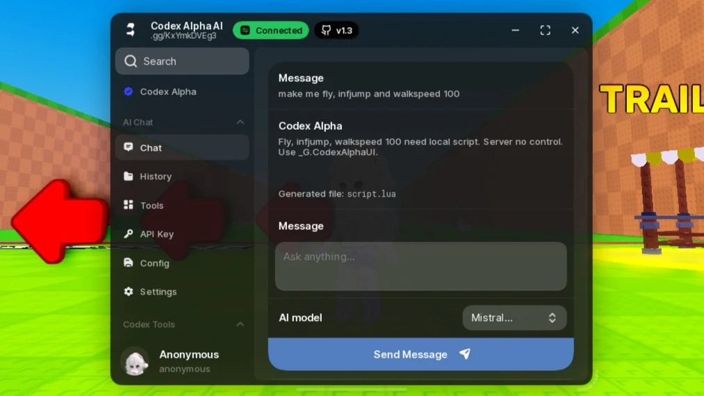 AI chat script with windui - Codex Alpha by Bytecodex