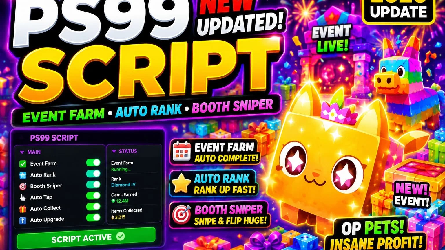 Ps99 script new updated event farm, auto rank, booth sniper