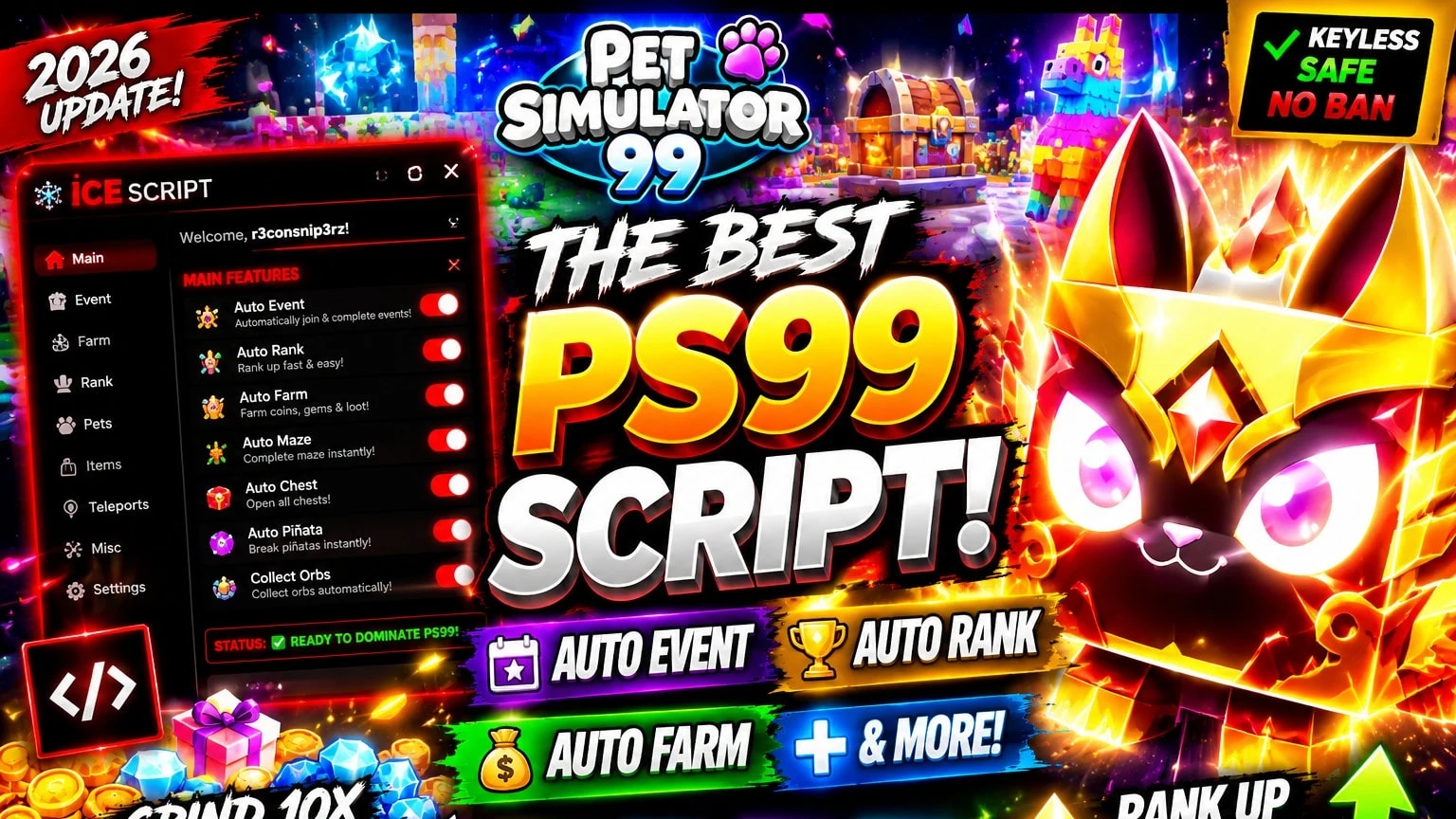 Ps99 Best script auto event, auto rank, and more