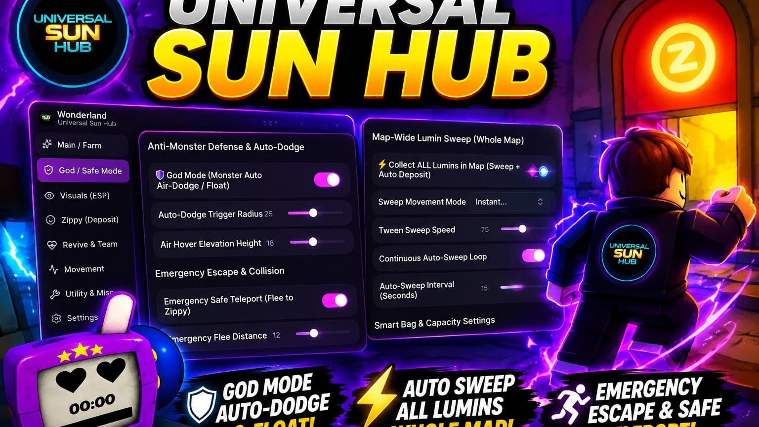UNIVERSAL SUN HUB WONDERLAND BEST SCRIPT